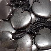 Hématite avec cordon - pendentif coeur