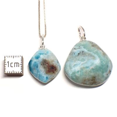 Larimar - Pendentif pierre roulée