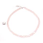 Quartz Rose - Collier Roulé Carré