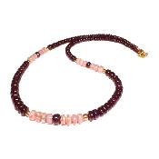 Sugilite "3" collier avec rhodochrosite