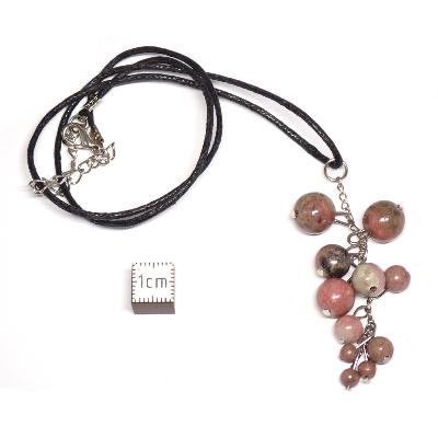 Rhodonite avec cordon - pendentif grappe