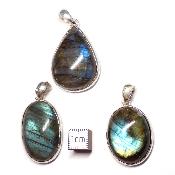 Labradorite Pendentifs Argent (Lot de 3 pièces) 15753