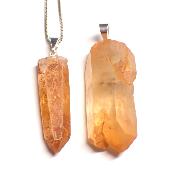 Cristal Tangerine - Pendentif pierre brute