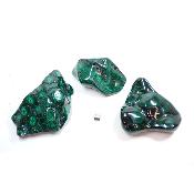 Malachite - Forme libre (morceau polie) n°02 ( Lot de 3 pièces )