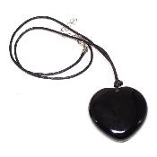 Onyx avec cordon - pendentif coeur