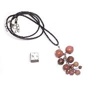 Rhodonite avec cordon - pendentif grappe