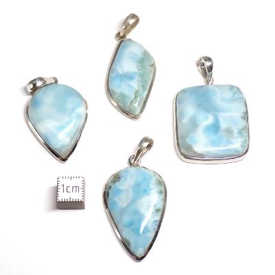 Larimar Pendentifs Argent (Lot de 4 pièces) 15745