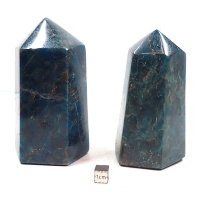 Apatite Bleue - Pointe Unique Polie n°03 ( Lot de 2 pièces )