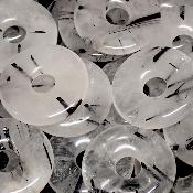Cristal de roche avec inclusions de Tourmaline - Donut