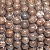 Jaspe grain de Café - Bracelets Boules (Lot de 5 pièces)