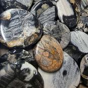 Jaspe feuille d'argent - mini pierre plate